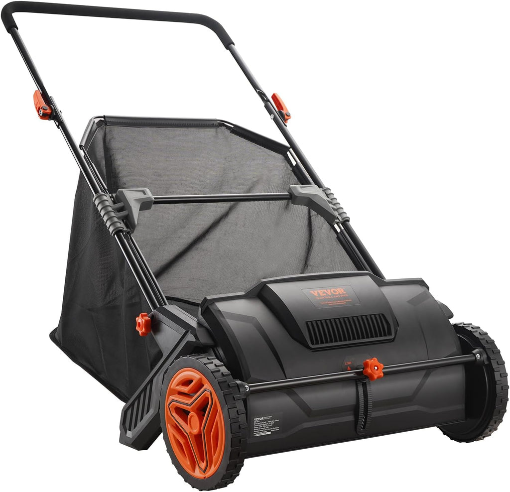Push Lawn Sweeper: Heavy Duty Leaf & Grass Collector – US Stock