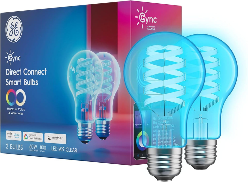 Cync GE Smart Bulbs 2-Pack: Matter & Alexa Compatible | USA Stock