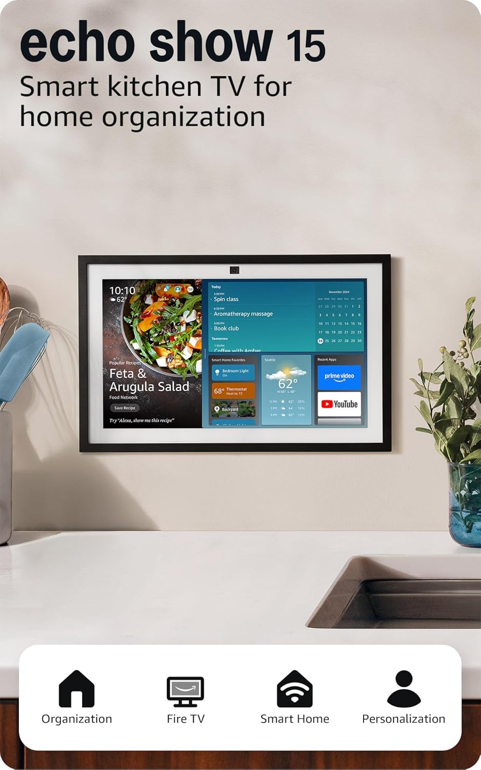 Amazon Echo Show 15 (Newest Model) – USA Edition