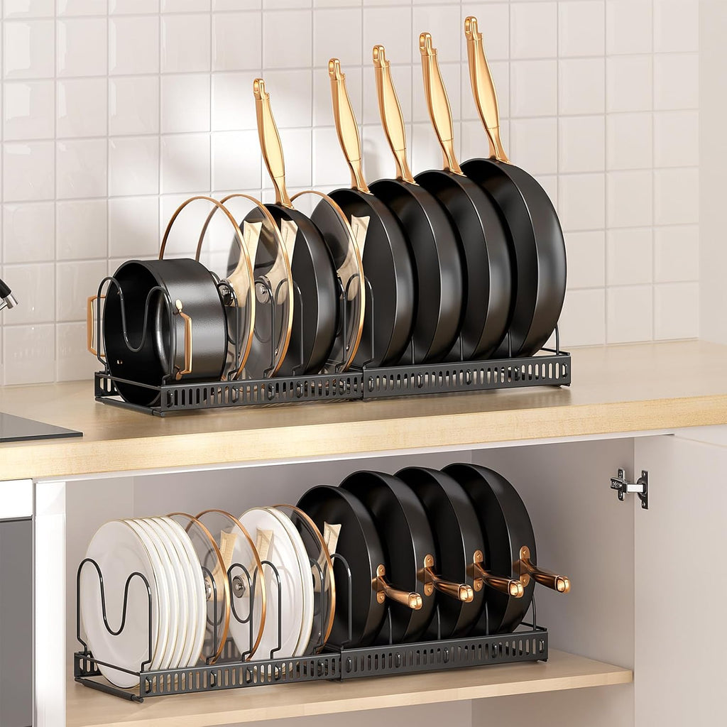 MUDEELA Pots and Pans Organizer Rack.