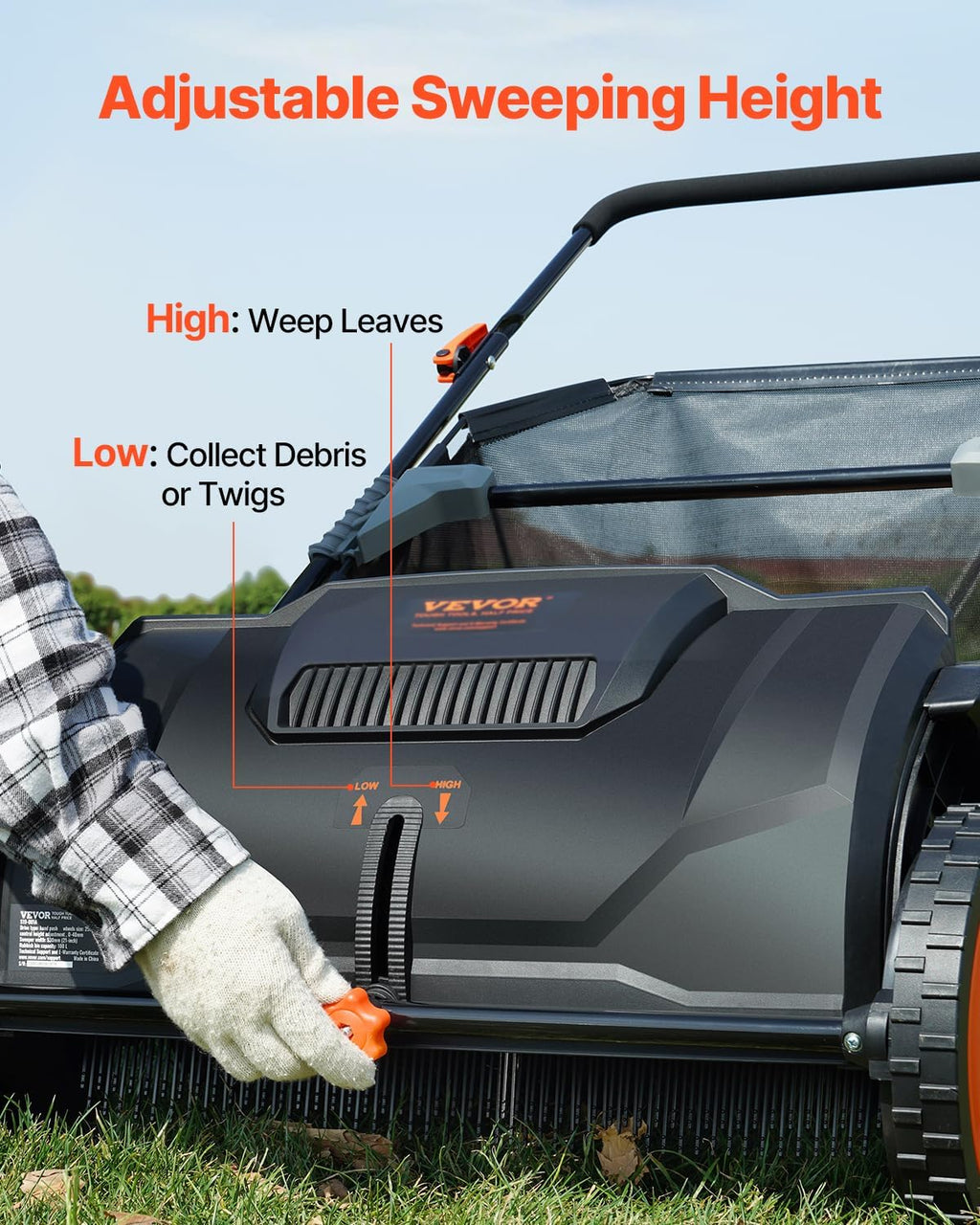 Push Lawn Sweeper: Heavy Duty Leaf & Grass Collector – US Stock