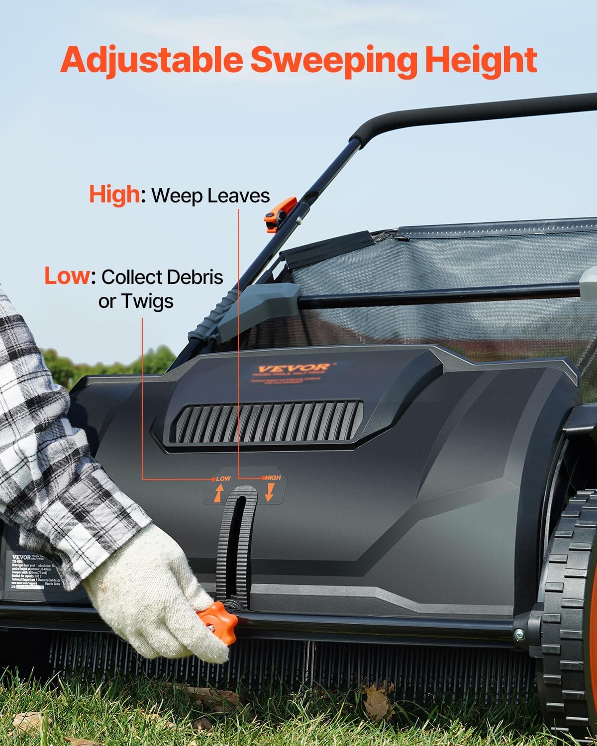 Push Lawn Sweeper: Heavy Duty Leaf & Grass Collector – US Stock