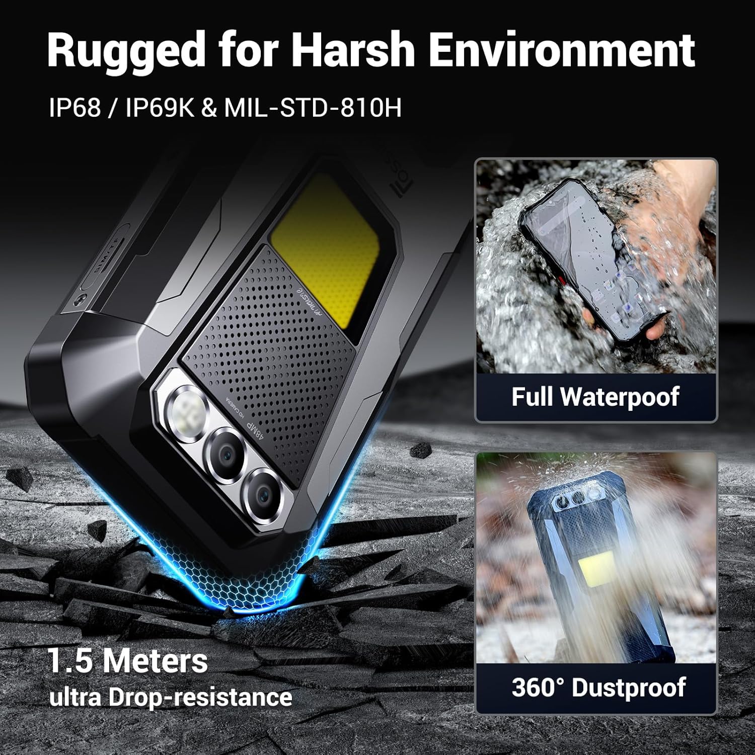 FOSSIBOT F106Pro Rugged Smartphone Unlocked,12000mAh Rugged Phone, 15GB+256GB US Stock