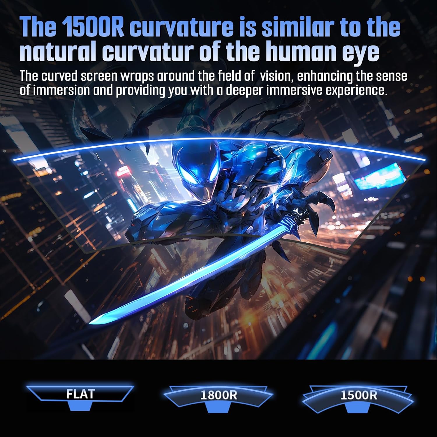 SANSUI 24" Curved Gaming Monitor – 165Hz / 1ms (US Stock)