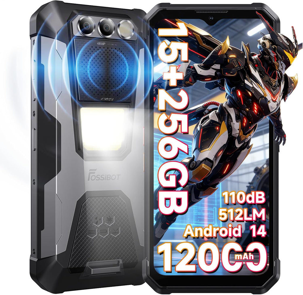 FOSSIBOT F106Pro Rugged Smartphone Unlocked,12000mAh Rugged Phone, 15GB+256GB US Stock